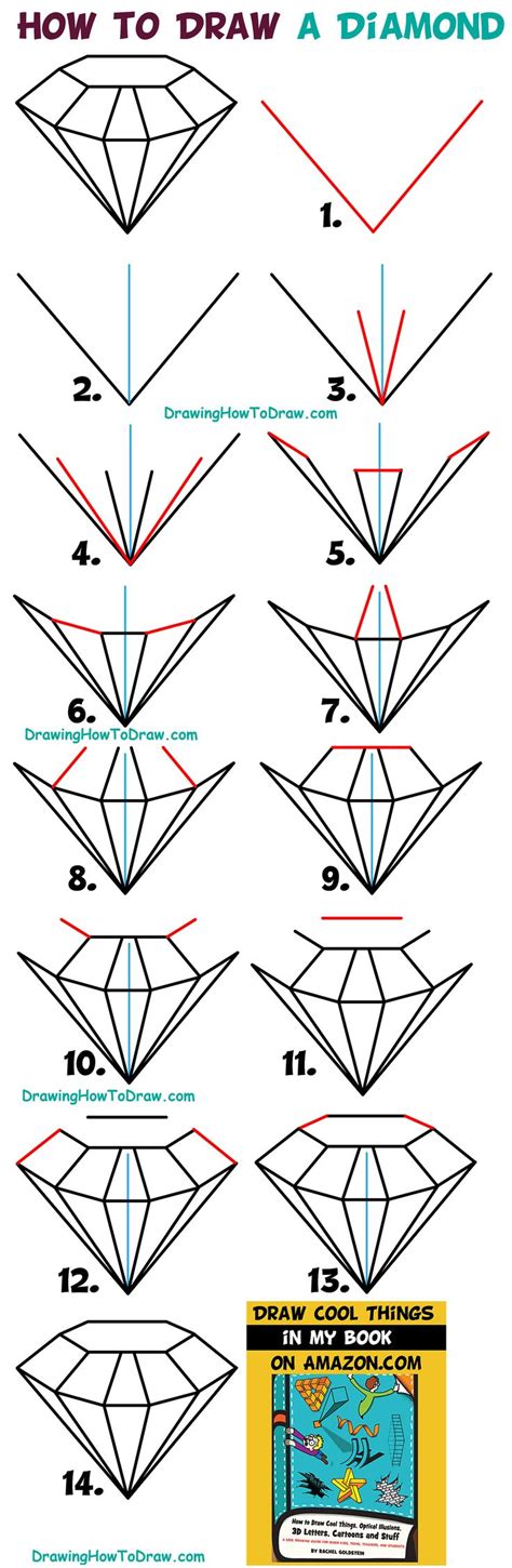 This step by step male head and face drawing tutorial explains how to draw and proportion a male head and face with clear guidelines and illustrated male lips front view drawing step by step. How to Draw a Diamond Easy Step by Step Drawing Tutorial ...