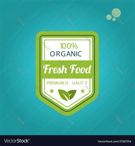 Organic Food Label Design Logo Royalty Free Vector Image
