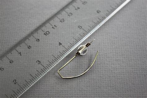 Simple Hook Brass Earrings With Herringbone Wrapped Faceted Etsy