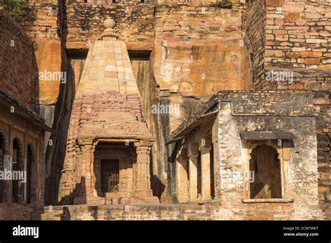 India Madhya Pradesh Gwalior Gwalior Fort Chaturbhuj Temple Stock