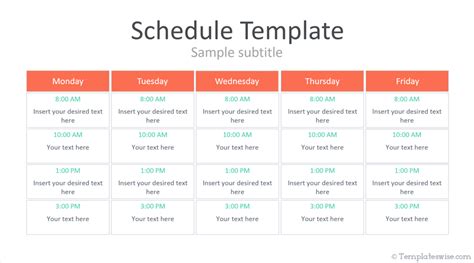 Schedule Powerpoint Charts Template Download Presenta