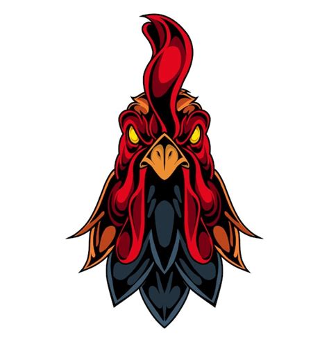 premium vector rooster head mascot logo