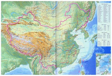 Large China Topographical Map In English China Asia Mapsland