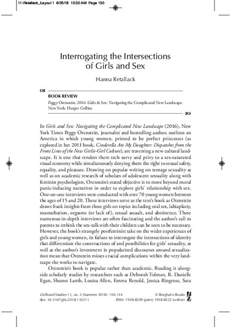 Pdf Interrogating The Intersections Of Girls And Sex Book Review Dr Hanna Retallack