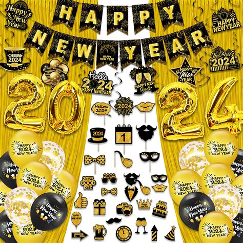 Buy New Years Eve Party Supplies 2024 Happy New Year Decorations 2024