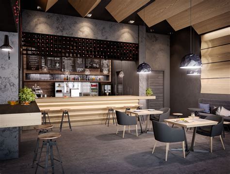 Dark And Atmospheric Interior Of The Cafe Cafe Interior Design