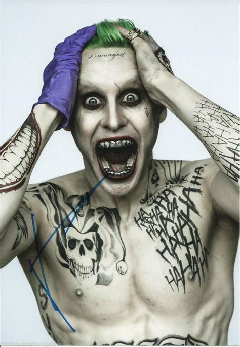 Jared Leto The Joker Suicide Squad Genuine Autograph Hand Signed 12x8