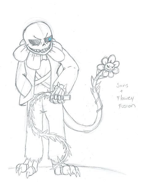 Sans And Flowey Fusion By Sonicwerehoglover124 On Deviantart