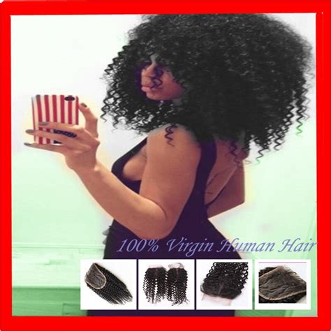 Rosa Hair Mongolian Kinky Curly Hair Closure Freemiddle3 Part Lace