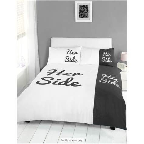 The dursleys got into bed. B&M: > His & Her Side Double Duvet Set - 287047