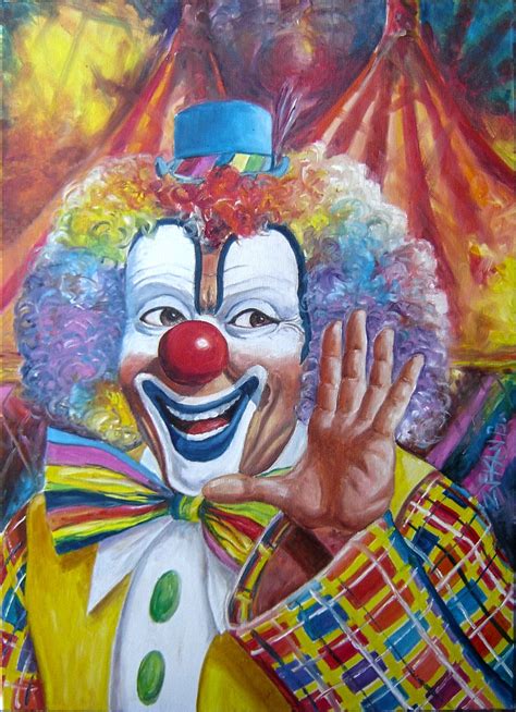 Oil On Canvas 80 X 60 Cm Clown Ii Clown Paintings Painting Kits