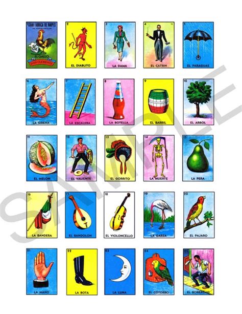 I currently have upwards of 60 distinct loteria sets, and am slowly scanning them all. Mexican Loteria Sticker Printable... Regular Price 4.95 | Etsy
