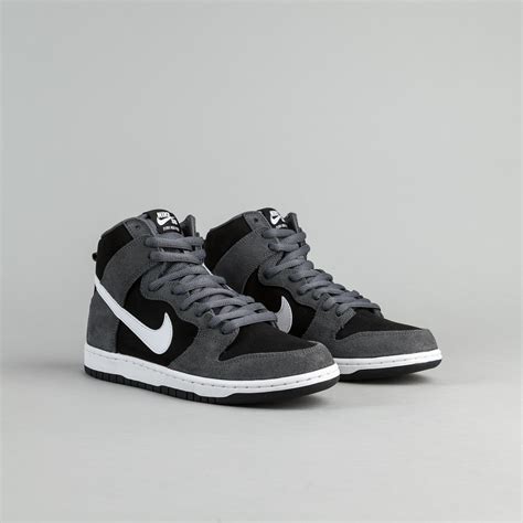Nike Sb Dunk High Pro Shoes Dark Grey White Black White Flatspot