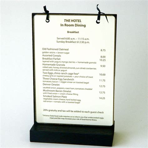 Menu Stand Set Of 10 5w X 7tall Cafe Menu Stand Menu Holder