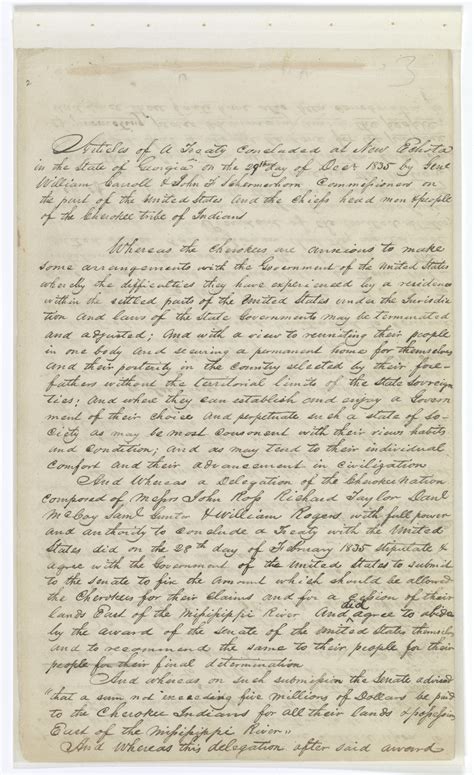 Treaty Of New Echota 1835 Records Of Rights