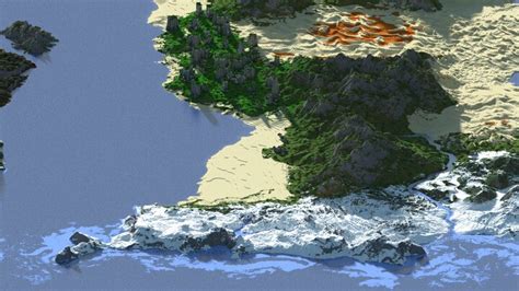 The World Of Three Continents 5000x5000 Minecraft Map