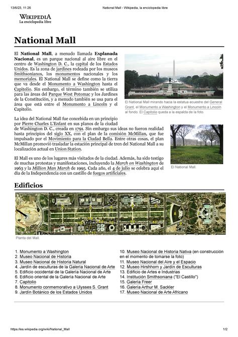 National Mall Wikipedia La Enciclopedia Libre Historia General