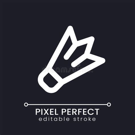 Badminton Pixel Perfect White Linear Ui Icon For Dark Theme Stock Illustration Illustration Of