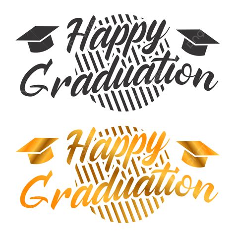 Negro Y Oro Feliz Graduación Descarga Gratuita Png Vektor Png Feliz