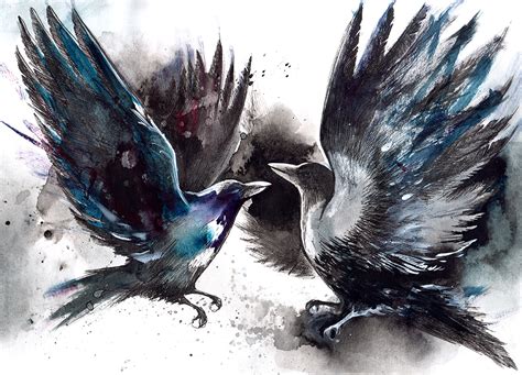 Crows Watercolour