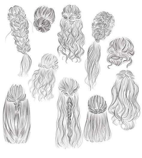 Drawing Hair Ponytail Drawing Ponytail Drawings Drawing Hair Step