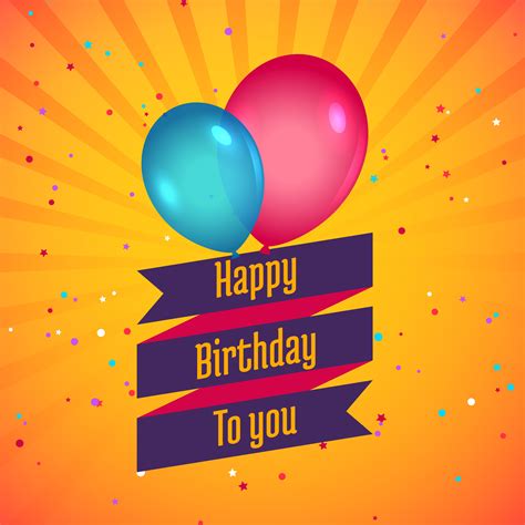 Happy Birthday Celebration Card With Balloons Download Free Vector
