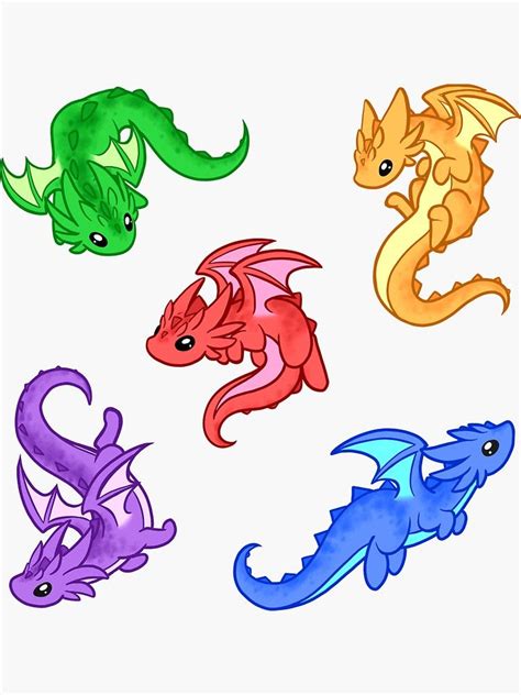 Gem Dragon Pattern Sticker By Rebecca Golins Baby Dragons Drawing