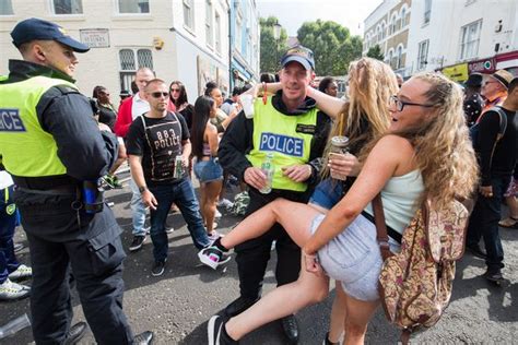 Notting Hill Carnival Revellers Twerk With Police Flash Their Flesh
