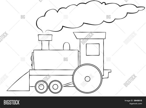 Cartoon Train Line Art Image And Photo Free Trial Bigstock