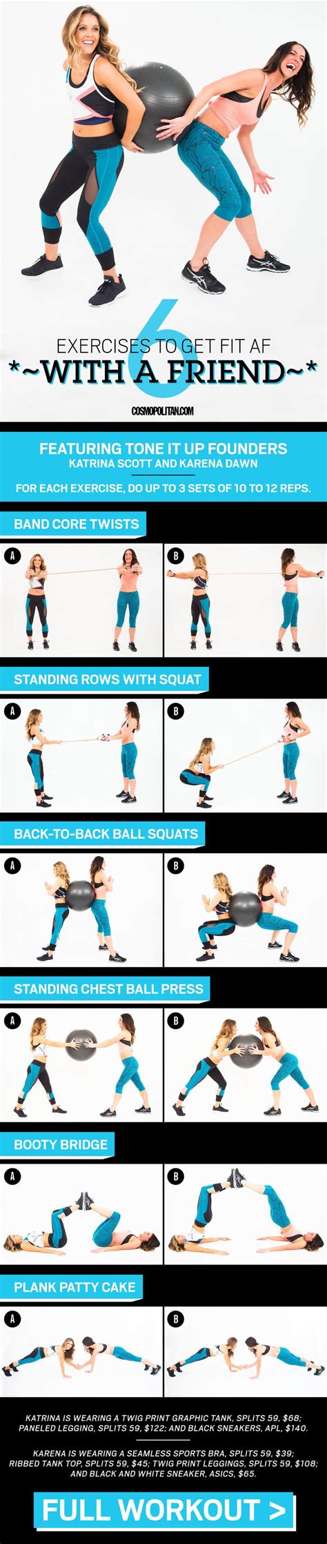 6 Exercises To Get Fit Af With A Friend Partner Workout Friends