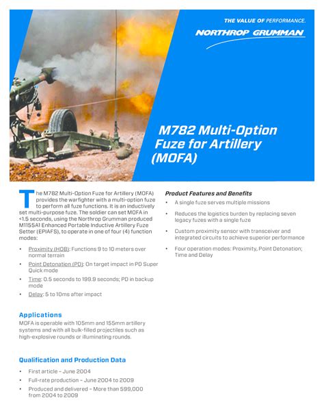 Pdf M782 Multi Option Fuze For Artillery Mofa Fuzes With A Single