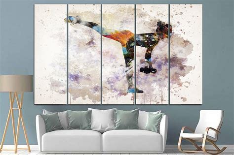 Workout Canvas Wall Art Abstract Fitness Print Modern Gym Wall Etsy