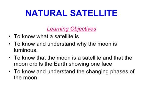 Natural Satellite The Moon