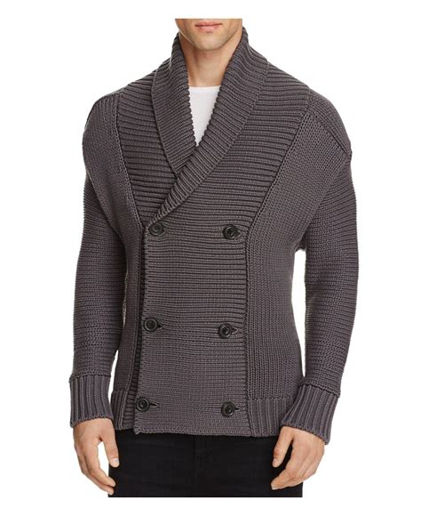 Vince Cotton Double Breasted Shawl Collar Cardigan Sweater In Sulphur