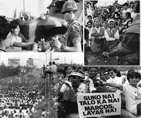 La people power revolution , nota anche come rivoluzione edsa , fu una serie di manifestazioni popolari nelle filippine , principalmente a metro manila , dal 22 al 25 febbraio 1986. Panelo: "EDSA People Power Revolution anniversary is ...