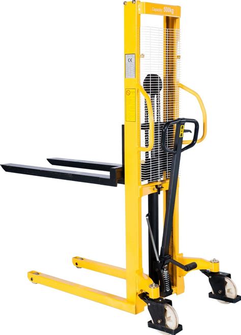 1000kg Manual High Lift Hand Hydraulic Pallet Stacker Truck Forklift