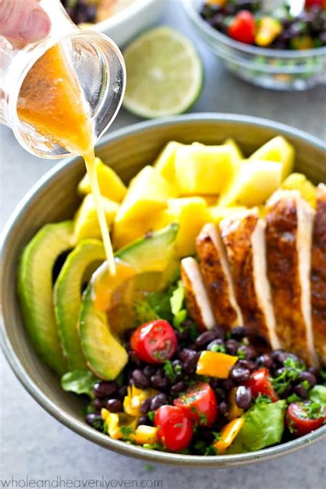 Tropical Grilled Chicken Mexican Salad Bowls