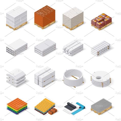 Construction materials icon set ~ Icons ~ Creative Market