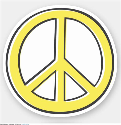 Yellow Peace Symbol Sticker Peace Symbol Peace Symbol