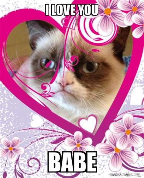I Love You Babe Grumpy Cat Valentines Day Make A Meme