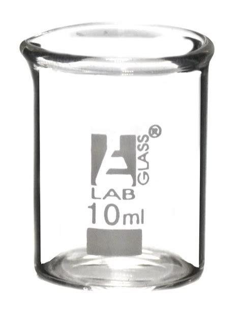 12pk Beakers 10ml Low Form Ungraduated Borosilicate Glass