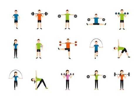 Free Vector Gym Icon Set Pack