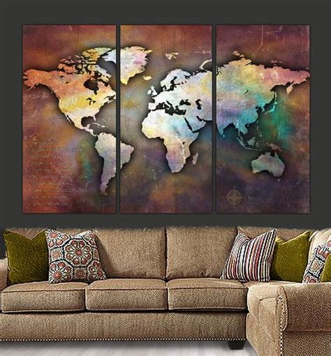 world map canvas antique map large wall art up to 6 ft etsy world map wall art large