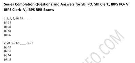 Series Completion Questions And Answers Pdf Download