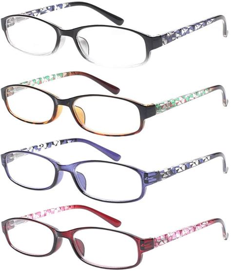 Reading Glasses 4 Pairs Spring Hinge Comfort Fashion Quality Readers