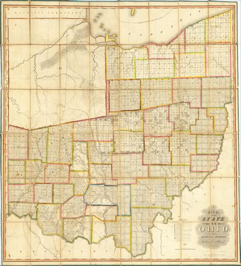 A Map Of The State Of Ohio From Actual Survey By A Hough And C Bourne