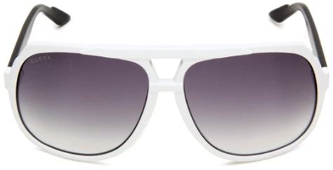 Gucci 1622 Ove White And Black 1622 Aviator Sunglasses Top Fashion Shop