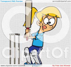Clipart Of A Sporty Batting Cricket Girl Royalty Free Vector