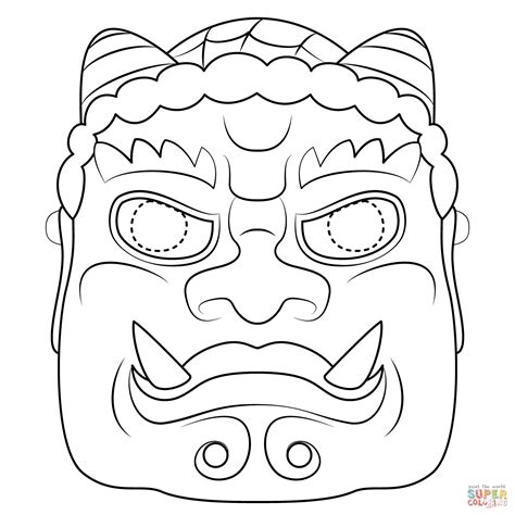 Dibujo De M Scara De Setsubun Para Colorear Dibujos Para Colorear The