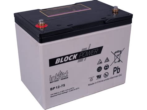 Intact Block Power Bp12 75 Agm Batterie 12v 75ah